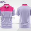 Mẫu polo basic đồng phục văn phòng màu tím nhạt phối hồng cánh sen mảng vai ctpb7268