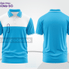 Mẫu polo basic đồng phục doanh nghiệp màu xanh cyan phối trắng mảng ngực ctpb7282