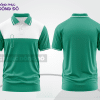Mẫu polo basic đồng phục công ty màu xanh ngọc phối trắng mảng ngực ctpb7297