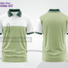 Mẫu polo basic đồng phục nhân viên màu xám xanh phối trắng mảng vai ctpb7307