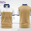 Mẫu polo basic đồng phục công ty màu be phối xanh navy mảng vai ctpb7313