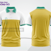Mẫu polo basic đồng phục công ty màu vàng đồng phối xanh lá mảng vai ctpb7317