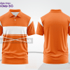Mẫu polo basic đồng phục công ty màu cam phối trắng kẻ ngang ctpb7321