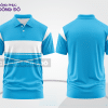 Mẫu polo basic đồng phục doanh nghiệp màu xanh cyan phối trắng kẻ ngang ctpb7322