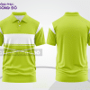 Mẫu polo basic đồng phục văn phòng màu xanh chuối phối trắng kẻ ngang ctpb7324
