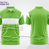 Mẫu polo basic đồng phục công ty màu xanh lá non phối trắng kẻ ngang ctpb7325