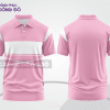 Mẫu polo basic đồng phục công sở màu hồng phấn phối trắng kẻ ngang ctpb7329