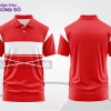 Mẫu áo polo basic đồng phục công ty màu đỏ phối trắng kẻ ngang ctpb7330