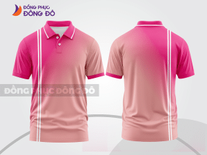 Mẫu áo polo basic đồng phục văn phòng màu hồng phối hồng phấn chuyển sắc ctpb7348