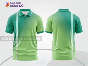 Mẫu polo basic đồng phục văn phòng màu xanh lá non phối xanh bạc hà ctpb7357