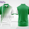 Mẫu polo basic đồng phục doanh nghiệp màu xanh lá phối trắng mảng chéo ctpb7373