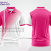 Mẫu polo basic đồng phục công ty màu hồng phối trắng mảng chéo ctpb7375
