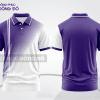 Mẫu polo basic đồng phục công ty màu tím phối trắng mảng chéo ctpb7379