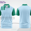 Mẫu áo polo basic đồng phục văn phòng màu trắng phối xanh ngọc mảng vai ctpb7396