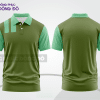 Mẫu polo basic đồng phục doanh nghiệp màu xanh ô liu phối xanh lá ctpb7397