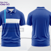 Mẫu áo polo basic đồng phục công ty màu xanh dương trơn ctpb7402