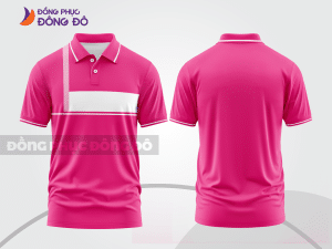 Mẫu polo basic đồng phục nhân viên màu hồng cánh sen trơn ctpb7407