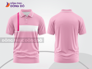 Mẫu áo polo basic đồng phục doanh nghiệp màu hồng phấn trơn ctpb7408
