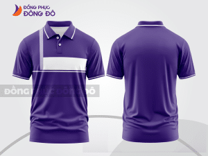 Mẫu polo basic đồng phục nhân viên màu tím trơn ctpb7411