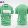 Mẫu polo basic đồng phục văn phòng màu xanh bạc hà phối trắng kẻ ngang ctpb7417