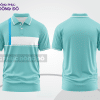 Mẫu áo polo basic đồng phục công ty màu xanh da trời phối trắng kẻ ngang ctpb7418