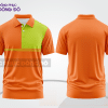 Mẫu áo polo basic đồng phục doanh nghiệp màu cam phối trắng kẻ ngang ctpb7420