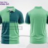 Mẫu áo polo basic đồng phục công ty màu xanh bạc hà phối xanh navy kẻ dọc lệch ctpb7462