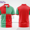 Mẫu polo basic đồng phục văn phòng màu đỏ phối xanh lá mảng ngực ctpb7473