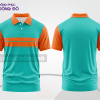 Mẫu polo basic đồng phục nhân viên màu xanh ngọc phối cam mảng vai ctpb7480