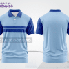 Mẫu polo basic đồng phục công ty màu trắng phối xanh dương mảng vai ctpb7482