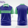 Mẫu polo basic đồng phục công ty màu xanh dương phối tím mảng ngực ctpb7498