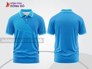 Mẫu áo thun polo 3D doanh nghiệp màu xanh da trời tối giản ctpd3022