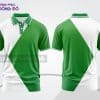 Mẫu áo polo 3D đồng phục công ty màu xanh lá phối trắng chéo ctpd3026