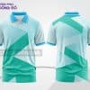 Mẫu áo polo 3D đồng phục doanh nghiệp màu trắng phối xanh ngọc hình khối ctpd3028
