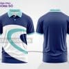 Mẫu áo polo 3D đồng phục văn phòng màu xanh navy phối trắng ctpd3073