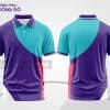 Mẫu polo 3D công ty đẹp màu tím phối xanh ngọc ctpd3074