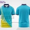 Mẫu polo 3D đồng phục văn phòng màu xanh cyan phối xanh chuối ctpd3084