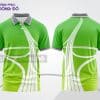 Mẫu polo 3D đồng phục văn phòng màu xanh lá phối trắng họa tiết line ctpd3108