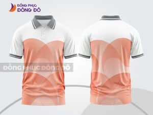 Mẫu thiết kế áo polo 3D đồng phục doanh nghiệp màu hồng cam phối trắng ctpd3109