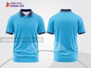 Mẫu polo 3D đồng phục nhân viên đẹp màu xanh cyan trơn ctpd3113