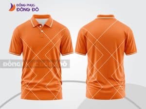 Mẫu thiết kế áo polo 3D doanh nghiệp màu cam họa tiết lưới chéo ctpd3120
