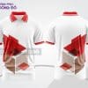 Mẫu polo 3D công ty đẹp màu trắng phối đỏ hình khối ctpd3122