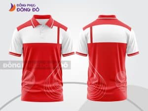 Mẫu thiết kế áo polo 3D đồng phục công ty màu đỏ phối trắng ngang ngực ctpd3124