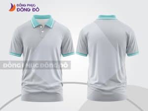 Mẫu áo thun cổ bẻ 3D đồng phục văn phòng màu xám trắng tối giản ctpd3127
