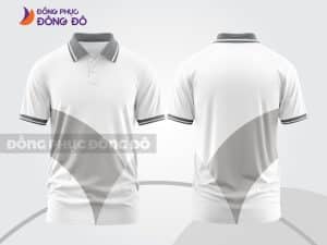 Mẫu áo polo 3D công ty màu trắng phối xám hình khối ctpd3139