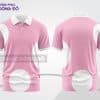 Mẫu áo polo 3D công ty màu hồng phấn phối trắng hình tròn ctpd3163