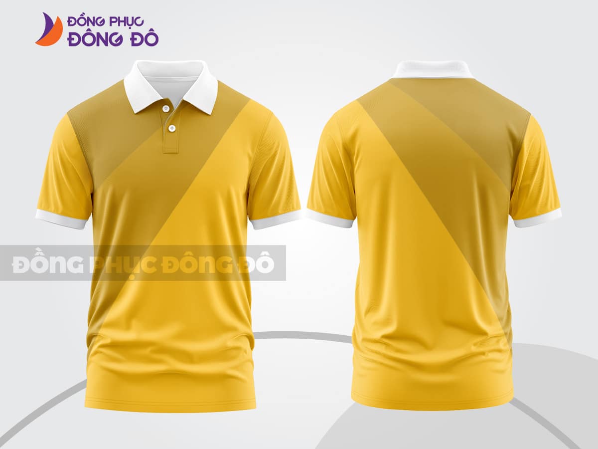 Mẫu áo polo 3D đồng phục công ty màu vàng cam chuyển sắc ctpd3166