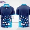 Mẫu thiết kế áo polo 3D doanh nghiệp màu xanh navy phối xanh cyan chấm bi ctpd3168