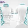 Mẫu áo thun polo 3D đồng phục doanh nghiệp màu trắng phối xanh ngọc zigzag ctpd3171
