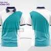 Mẫu polo 3D đồng phục công sở màu trắng phối xanh ngọc ctpd3174